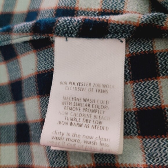 Toad & Co Dakotah Travel Shirt M Blue Green Plaid Button-Front Wool Blend - Picture 8 of 8